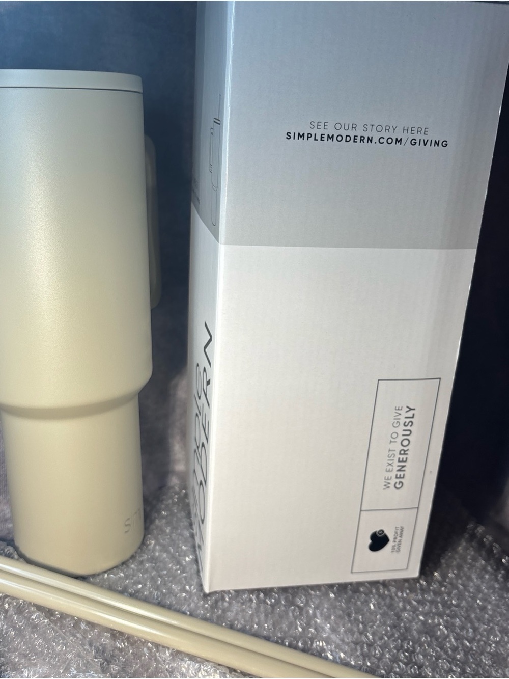 Cream Insulated Tumbler - Travel Food Storage Cup